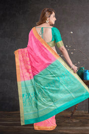 Pink Handloom Kanjivaram Soft Silk Saree 10075687