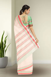 White Handloom Kanchi Cotton Saree 10071738