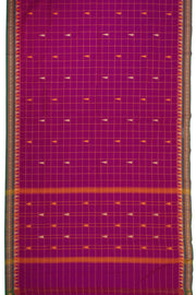 Magenta Handloom Chettinad Cotton Saree 10075142