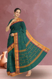 Green Handloom Chettinad Cotton Saree Without Blouse 10075151