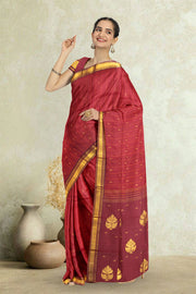Maroon Kanjivaram Pure Silk Saree 10076108