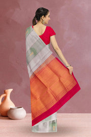 Grey Handloom Kanjivaram Soft Silk Saree 10066280