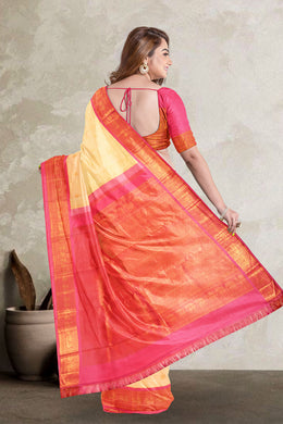 Gold Korvai Kanjivaram Silk Saree 10075650