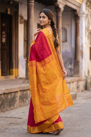 Maroon Handloom Kanchi Silk Cotton Saree 10078092