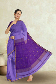 Lavender Maheshwari Silk Cotton Saree 10075255
