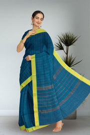 Blue Handloom Chettinad Cotton Saree 10072630