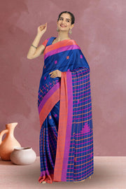 Blue Bengal Handwoven Cotton Saree 10075337