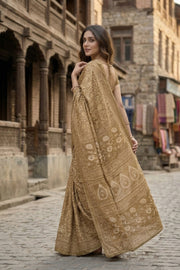 Olive Gold Kani Printed Silk Saree 10077870