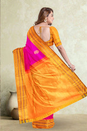 Mexican Pink Korvai Kanjivaram Silk Saree 10075659