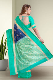 Blue Handloom Kanjivaram Soft Silk Saree 10075677