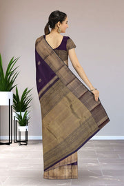 Purple Threadwork Kanjivaram Silk Saree 10065794
