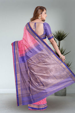 Flamingo Korvai Kanjivaram Silk Saree 10075626