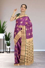 Purple  Kanjivaram Vegan Silk Saree 10076027