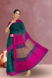 Blue Maheshwari Silk Cotton Saree 10075247