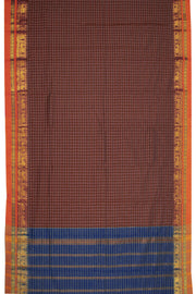 Maroon Thousand Buttas Chettinad Cotton Saree 10075969
