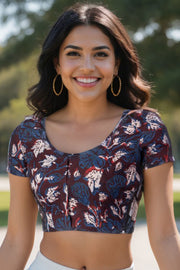 Multicolour Jahota printed Cotton Blouse 10074492