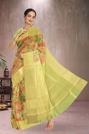 Android Green Printed Kanjivaram Silk Saree 10075582