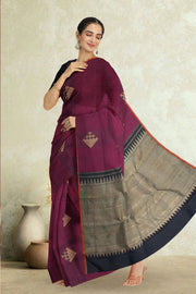 Maroon Pure Zari Jacquard Kanjivaram Silk Saree 10063146