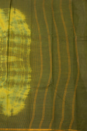 Olive Green Sungudi Cotton Saree 10078020