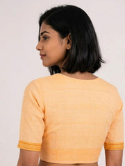Sherbert Orange Andhra Cotton Blouse 10070424