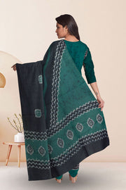 Green Batik Printed 3-Piece Salwar Suit Material 10075999