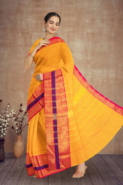 Yellow Handloom Kanchi Cotton Saree 10071750