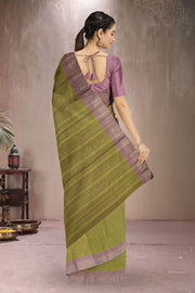 Kanjivaram Vegan Viscose Silk Saree Greenfinch Color Block Design 10075553
