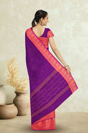 Purple Handloom Chettinad Cotton Saree 10075072