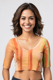 Orange Andhra Cotton Blouse10074427