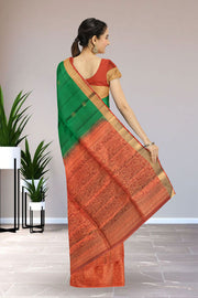 Green Handloom Kanjivaram Soft Silk Saree 10066262