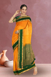 Mango Yellow Handloom Kanjivaram Soft Silk Saree 10075695