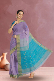 Lavender Maheshwari Silk Cotton Saree 10075270