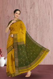 Yellow Maheshwari Silk Cotton Saree 10075268