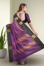 Mythical Purpl Kanjivaram Silk Saree with Checks Design 10075631