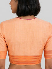 Sherbert Orange Andhra Cotton Blouse 10070426