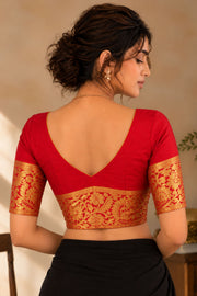 Red Kanjivaram Soft Silk Blouse 10076986