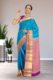 Blue Handloom Kanjivaram Pure Silk Saree 10071885