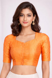 Orange Aari Embroidered Silk Blouse 10069591
