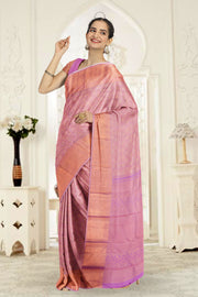 Blush Pink Pure Zari Kanjivaram Silk Saree 10063055