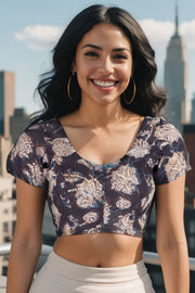 Black Hand Block Jahota Printed Cotton Blouse 10074989