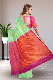  Turquoise Green Kanjivaram Silk Saree 10075613