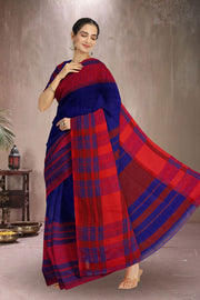 Blue Bengal Handwoven Cotton Saree 10075302