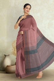 Pink Art Silk Kanjivaram Saree With Checks Design 10076306