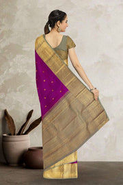 Violet Handloom Kanjivaram Silk Saree 10065562