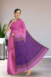 Pink Maheshwari Silk Cotton Saree 10075259