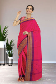 Magenta Handloom Chettinad Cotton Saree 10075891