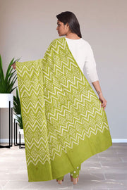 Green Bandhani Mirror Work 3 - Piece Salwar Suit Material 10075482