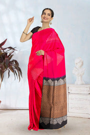 Hot Pink Kanjivaram Soft Silk Saree 10063782