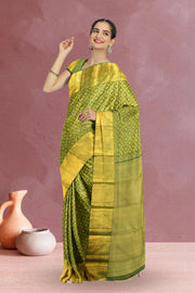 Pine Green Bridal Kanjivaram Silk Saree 10064983