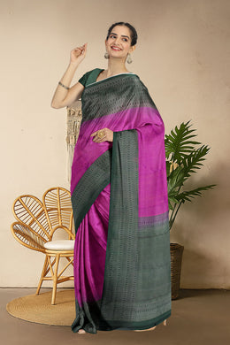 Megenta Handloom Kanjivaram Soft Silk Saree 10063265